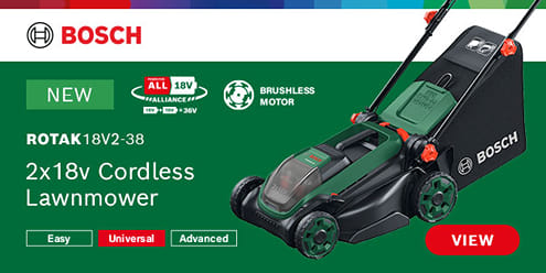 Bosch ROTAK 18V2-38 P4A 36v Cordless Brushless Lawnmower Bosch ROTAK 18V2-38 P4A 36v Cordless Brushless Lawnmower