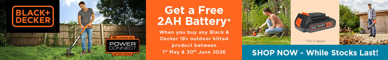 Claim your FREE Black & Decker 18v Battery!
