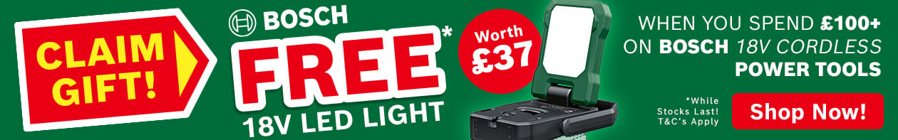 Free Bosch LED Light with any 18v Power Tool
