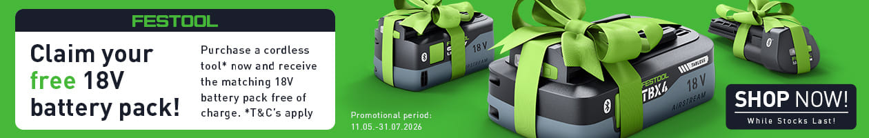Festool Free 18V Battery Promotion