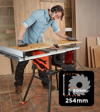 Black and Decker BES720 Table Saw 254mm with Stand Table Saws