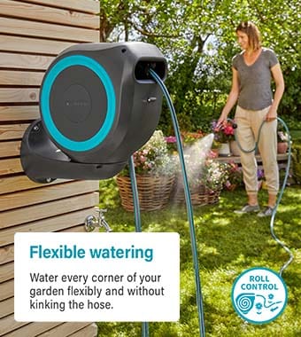 thumbnail image 2 of Retractable Garden Hose Reel – 1/2" X 145 Ft, Wall Mounted, 9 Nozzle Functions, NW-S45 2 of 4