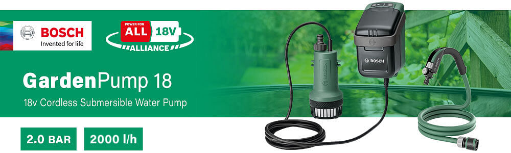 Bosch GARDENPUMP 18 P4A 18v Cordless Submersible Water Pump