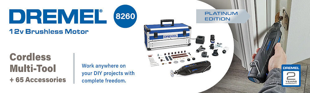 Dremel 8260 12v Cordless Brushless Rotary Multi Tool and 65 Accessory  Platinum Kit