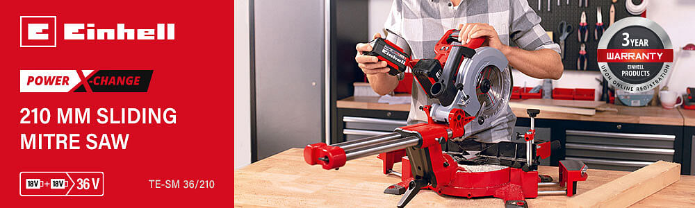 Einhell cordless cheap sliding mitre saw