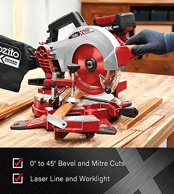 Ozito PXCMSS 18v Cordless Compound Mitre Saw 210mm Mitre Saws