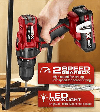 Ozito PXDDGK 500U 18v Cordless 4 Piece Power Tool Kit Power Tool Kits