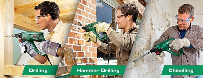 Hammer drill with on sale chisel action