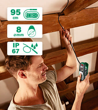 Bosch Professional Inspectiecamera GIC 120  Kabellengte: 120 Cm Display 27 4x Aa Batterij In Kartonnen Doos