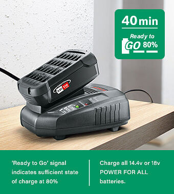 Bosch Genuine GREEN P4A 18v Cordless Li-ion Twin Battery 2.5ah and 3A Fast  Charger
