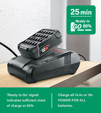 Kit Avviamento Bosch 18V Con 2 Batterie 2.5Ah E Caricabatterie Rapido - Per Attrezzi Giardino E Casa - Foto 2