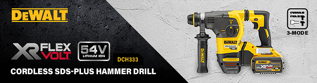 DeWalt DCH333 54v XR Cordless Brushless FLEXVOLT SDS Hammer Drill SDS Drills