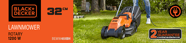 Electric lawn mower BEMW451BH / 1200 W / 32 cm, Black+Decker