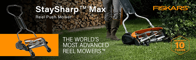 Fiskars StaySharp Max Reel Push Hand Cylinder Lawnmower