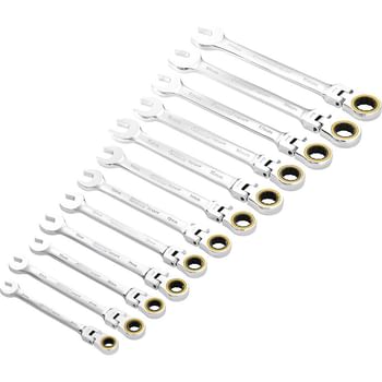 Draper Expert 12 Piece Hi-Torq Flexible Head Ratchet Combination Spanner Set