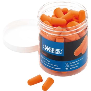 Draper Disposable Ear Plugs in Plastic Tub