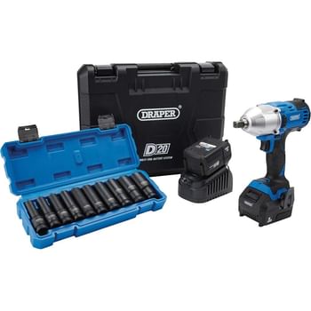 Draper PTKD20/OCT2 D20 20v Cordless 1/2" Drive Impact Wrench Kit