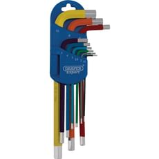 Draper Expert 9 Piece Long Arm Colour Coded Hex Key Set Draper Expert 9 Piece Long Arm Colour Coded Hex Key Set