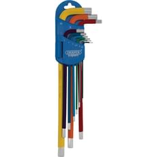Draper Expert 9 Piece Extra Long Arm Colour Coded Hex Key Set Draper Expert 9 Piece Extra Long Arm Colour Coded Hex Key Set