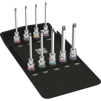 Wera 9 Piece 8767C 1/2 Drive Torx HF Zyklop Socket Set