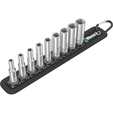 Wera 9 Piece 1/4" Drive Deep Hexagon Socket Set on Belt