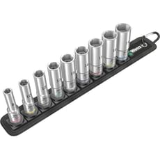 Wera 9 Piece 3/8" Drive Deep Hexagon Socket Set on Belt