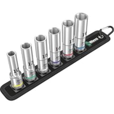 Wera 6 Piece 1/2" Drive Deep Hexagon Socket Set on Belt