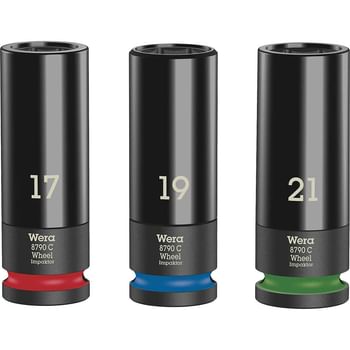 Wera Impaktor 3 Piece 1/2" Drive Hexagon Impact Wheel Socket Set