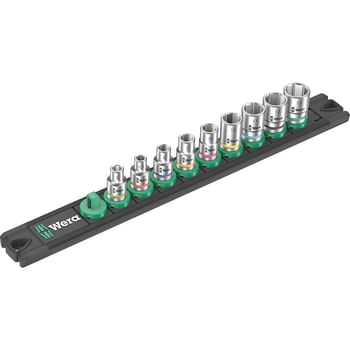 Wera 9 Piece 8790 A4 Zyklop Magnetic Socket Rail Set