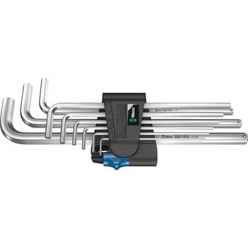 Wera 9 Piece Holding Function Chrome Plated Hex Key Set