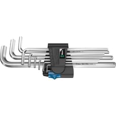 Wera 9 Piece Holding Function Chrome Plated Hex Key Set Wera 9 Piece Holding Function Chrome Plated Hex Key Set