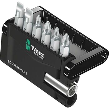 Wera 7 Piece Mini-Check Slotted Phillips and Pozi Screwdriver Bit Set