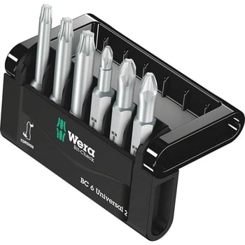 Wera 6 Piece Mini-Check Phillips, Pozi and Torx Screwdriver Bit Set