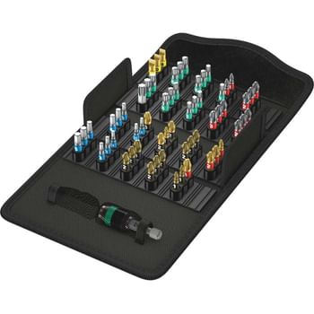 Wera 61 Piece Bit-Safe BiTorsion Torsion Screwdriver Bit and Holder Set