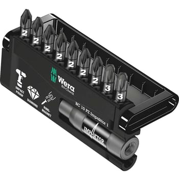 Wera 9 Piece Impaktor Diamond Pozi Screwdriver Bit Set