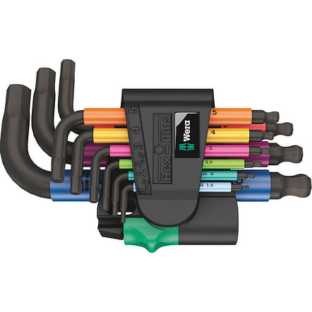 Wera Tools 05023454001 T-Handle Screwdriver Set, 454/7 HF, Hex-Plus,  Holding Function, Metric, 7 Pieces