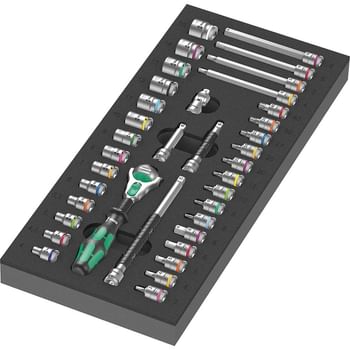 Wera Zyklop 9720 37 Piece 1/4" Drive Socket Set in Foam Insert Tray