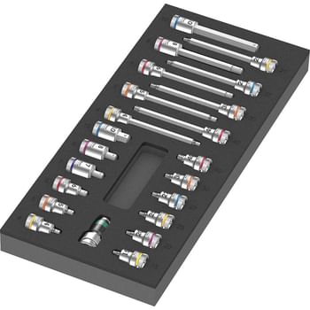 Wera Zyklop 9723 22 Piece 3/8" Drive Hex and Torx Socket Bit Set