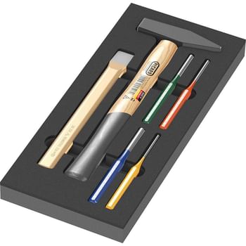 Wera 9782 Hammer, Chisel and Punch Set in Foam Insert Tray
