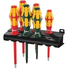 Wera 6 Piece Kraftform Plus 160I/168I Kraftform Plus VDE Insulated Screwdriver Set Wera 6 Piece Kraftform Plus 160I/168I Kraftform Plus VDE Insulated Screwdriver Set