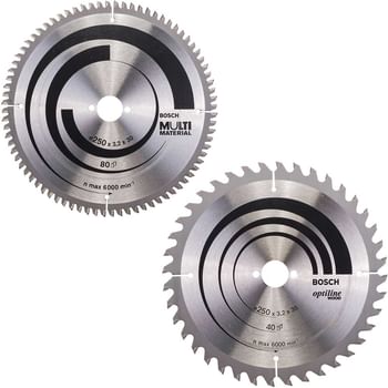 Bosch 2 Piece 250mm Circular Saw Blade Set