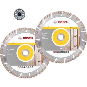 Bosch 2 Piece 230mm Diamond Blade Set and SDS Clic Nut