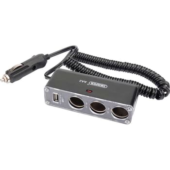 Draper 3 Way Car 12v Extension Lead and USB Adaptor