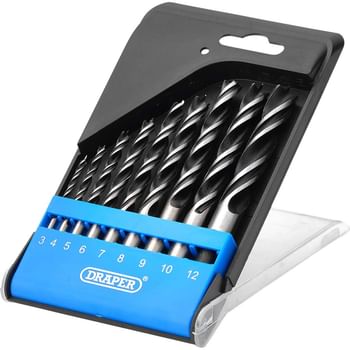 Draper 9 Piece Brad Point Wood Drill Bit Set