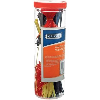 Draper 650 Piece Nylon Assorted Cable Tie Pack