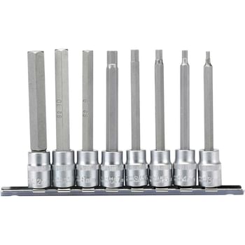 Draper 8 Piece 3/8" Drive Long Hexagon Socket Bit Set