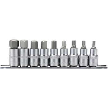 Draper 9 Piece 1/2" Drive Hexagon Socket Bit Set