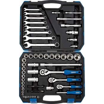 Draper 75 Piece Combination Drive Bit, Socket and Spanner Set