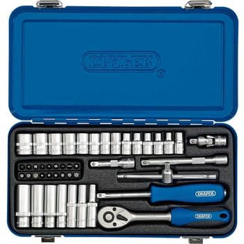 Draper 47 Piece 1/4" Drive Hex Socket Set Metric