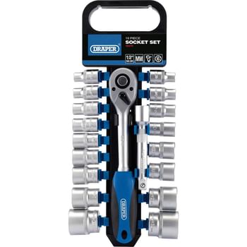 Draper 19 Piece 1/2" Drive Hex Socket Set Metric